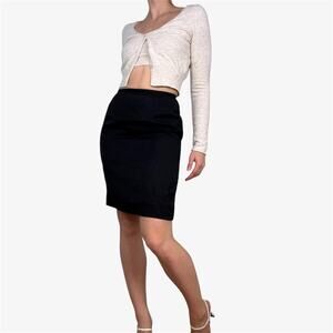 Vintage black pencil skirt high rise office siren — size 4
